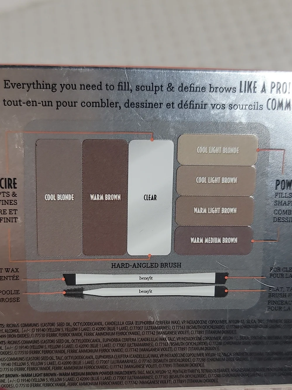 Benefit Brow Zings Pro Palette — Silver Tin with Pink Accents - Picture 5 of 6